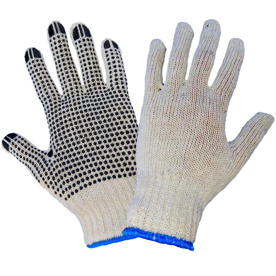 Guantes de Poliéster/Algodón con Puntos de PVC Estándar S55D1 (Vendidos por Docena)