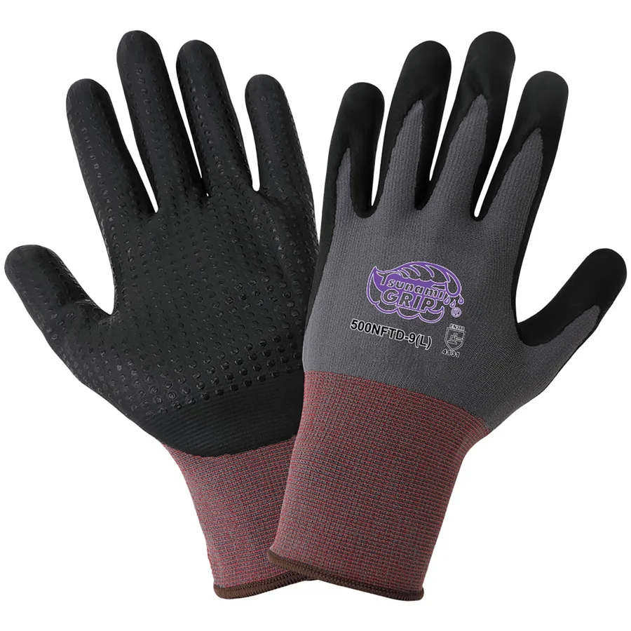 Guantes Tsunami Grip® Ligero Sin Costuras con Palma Recubierta de Nueva Tecnología de Espuma con Puntos – 500NFTD