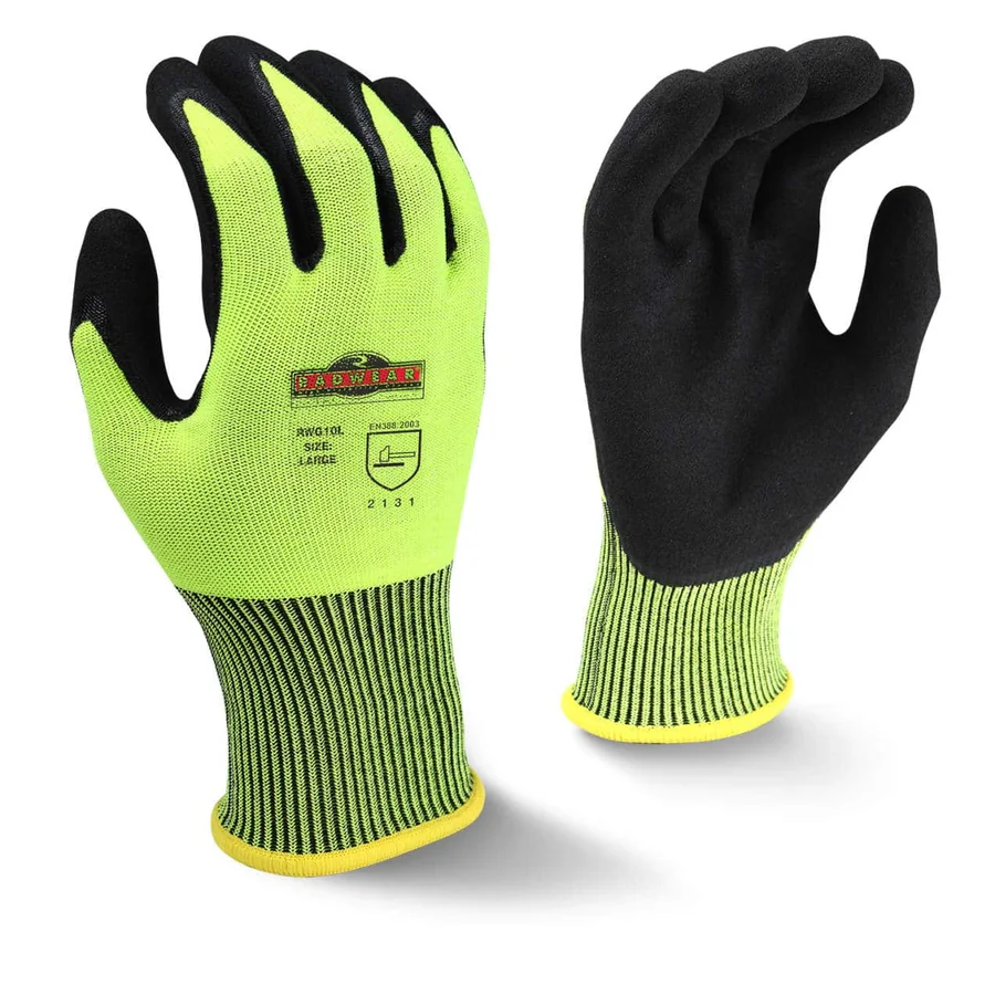 Guante de Alta Visibilidad Radians RWG10 Radwear® Silver Series™ de Punto con Recubrimiento (Venta por Docena)
