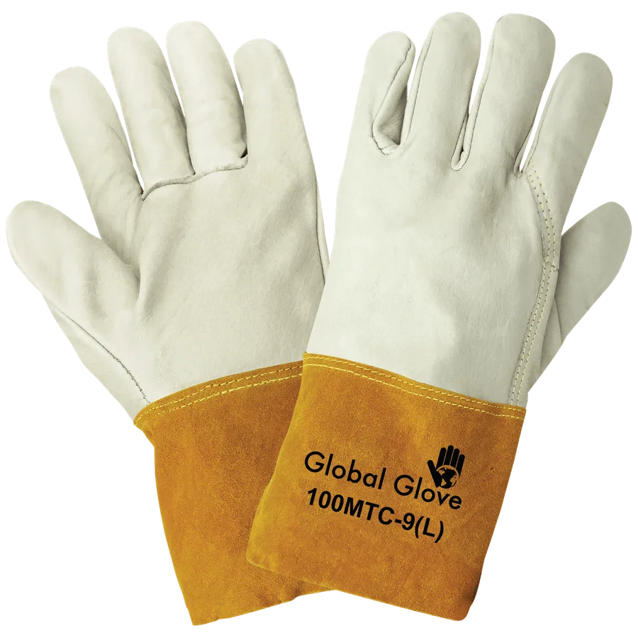 Guantes de soldador MIG/TIG de piel de vaca de grano premium – 100MTC