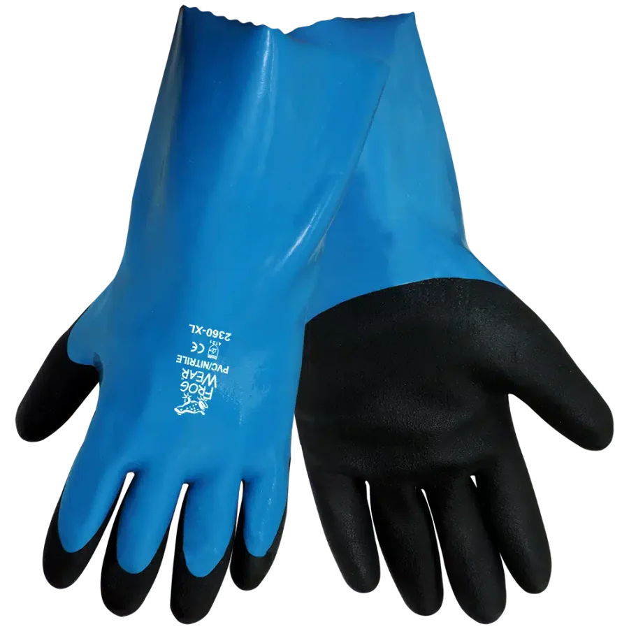 Guante Resistente a Químicos de Mezcla de Nitrilo y PVC Frogwear de 12 Pulgadas – 2360