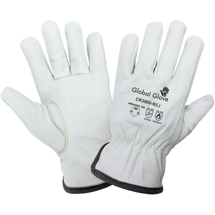 Guantes de Conductor de Cuero Flor de Cabra Resistentes a Cortes y Calor con Forro de Aralene® – Modelo CR3900