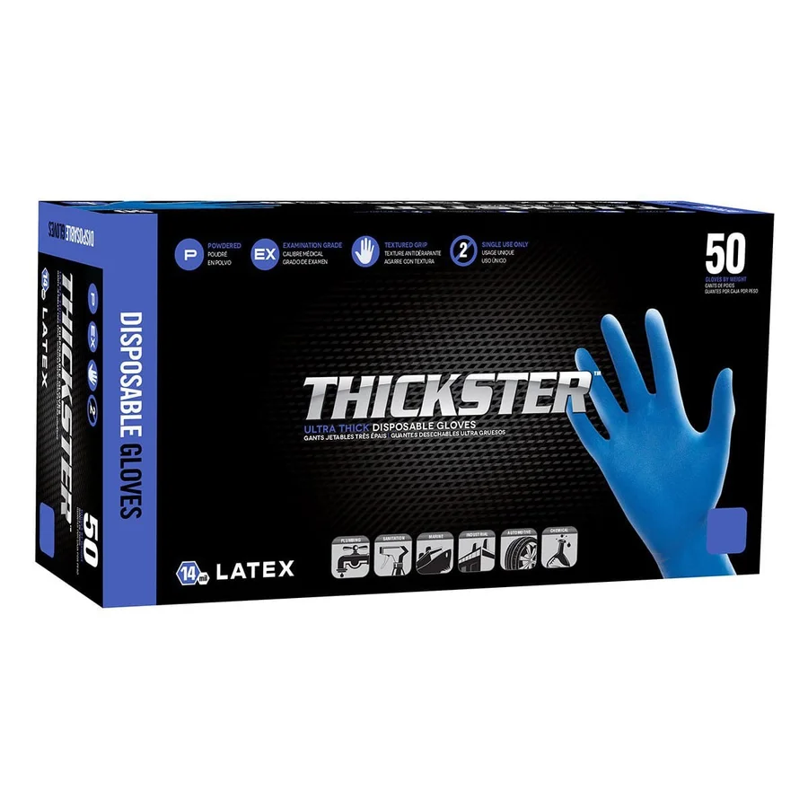 Guante desechable de látex sin polvo Thickster